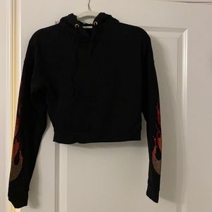 Superdown bedazzled Flames Hoodie Size S